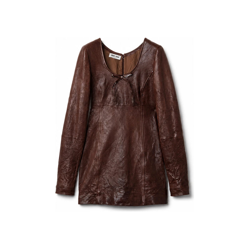 Miu Miu Leather Midi Dress MPB375 19E6 F0201