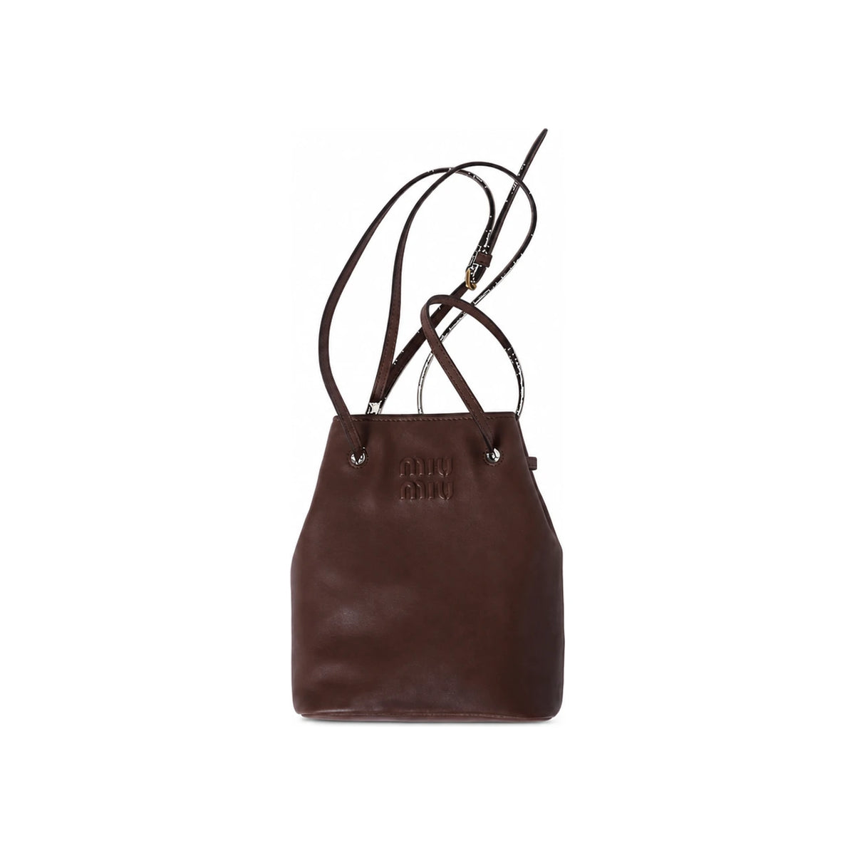 Miu Miu Nappa Leather Mini Crossbody Bag Navy