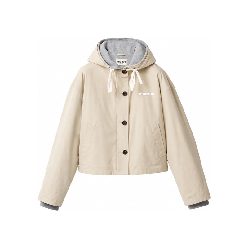 Miu Miu Panama Cotton and Cotton Fleece Blouson Jacket ML1560 6030 F0036