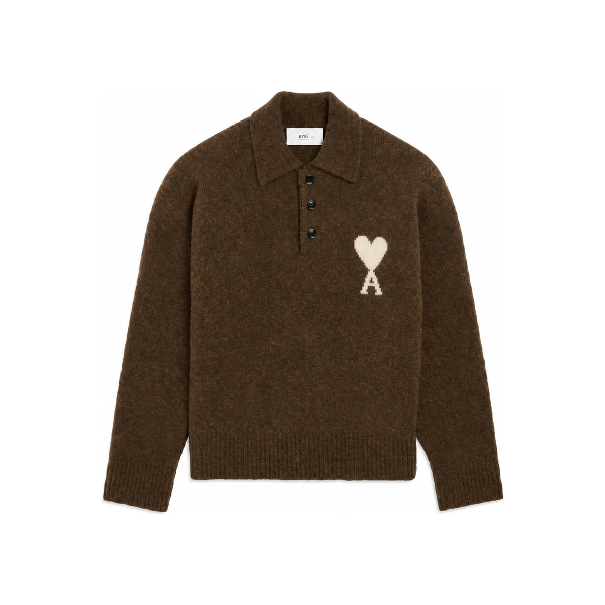 AMI Alpaca Wool Polo Sweater Unisex Crewneck