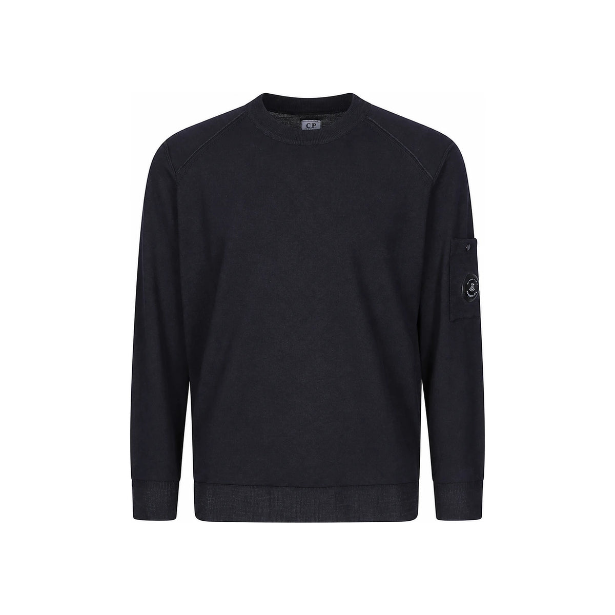 CP Company Black Round Neck Knit Sweater for Men
