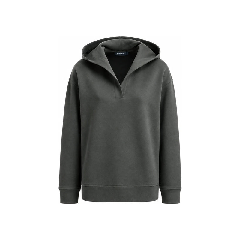 Max Mara Logo Embroidered Hoodie Khaki Gray Women’s 262992 6031 002