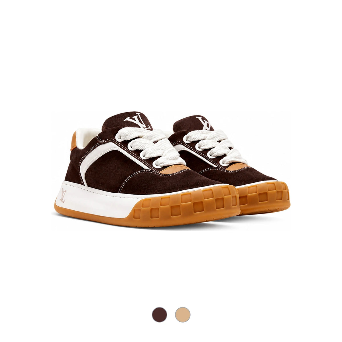 Louis Vuitton Brown LV Tilted Low Top Sneakers 1AJVXG