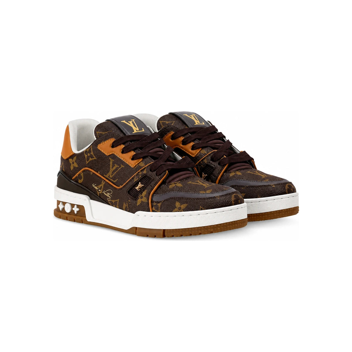 Louis Vuitton Men's LV Trainer Cacao Brown Low-Top Sneakers 1AKYD6