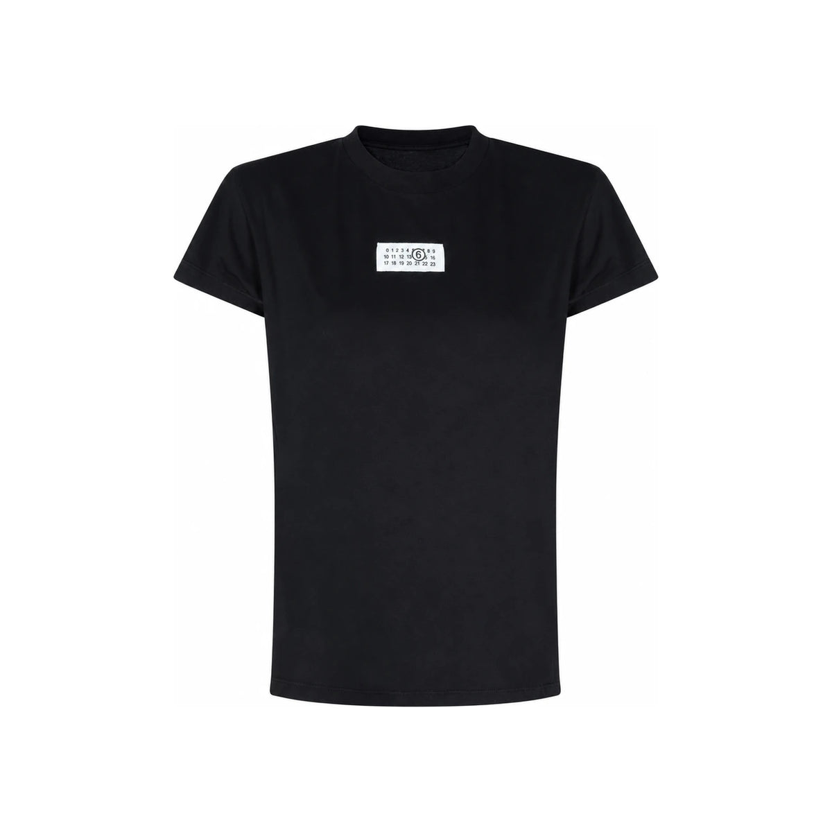 Maison Margiela Women’s Short Sleeve T-Shirt Numbering Logo Patch Black