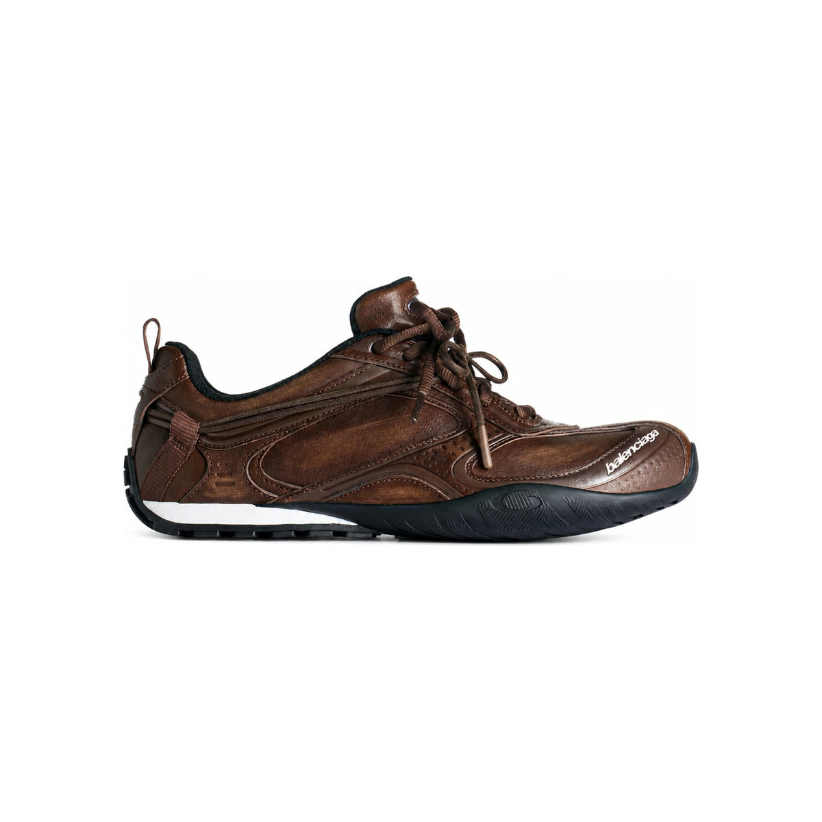 BALENCIAGA Leather Raider Sneakers Brown Black