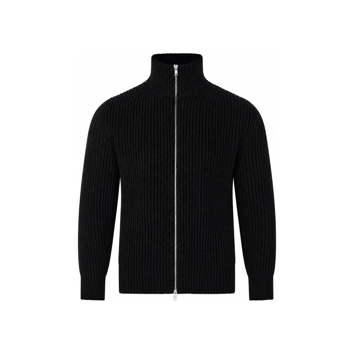 Maison Margiela Black Wool Zip-Up Cardigan for Men