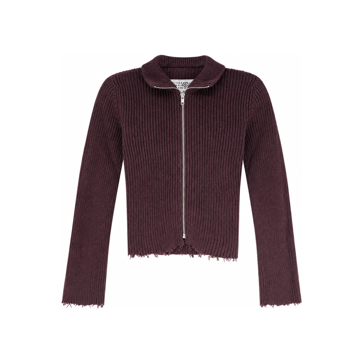 Maison Margiela Wool Zip-Up Knit Cardigan Ivory Women’s