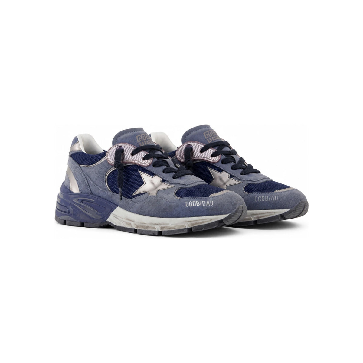 GOLDEN GOOSE Blue Denim Grey Low-Top Sneakers for Men