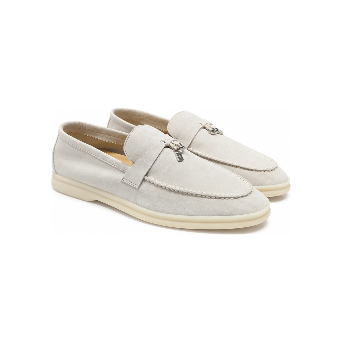 Loro Piana Men’s Summer Charmes Walk Loafers Pearl Powder