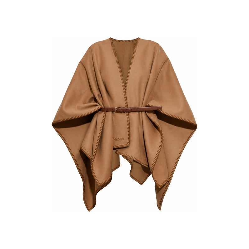 Max Mara COLOMBA Wool Cape Coat Gray