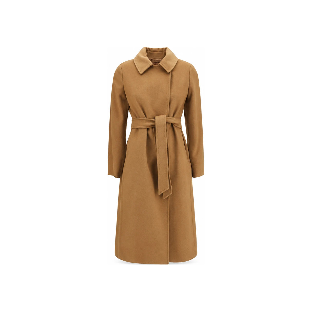 Max Mara Wool Blend Belted Long Coat