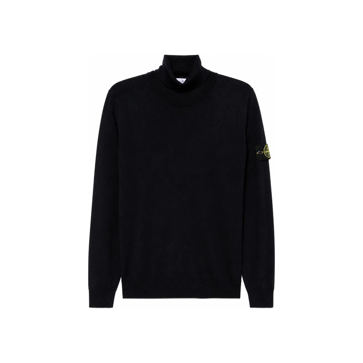 STONE ISLAND Logo Patch Wool Turtleneck Sweater Men Black