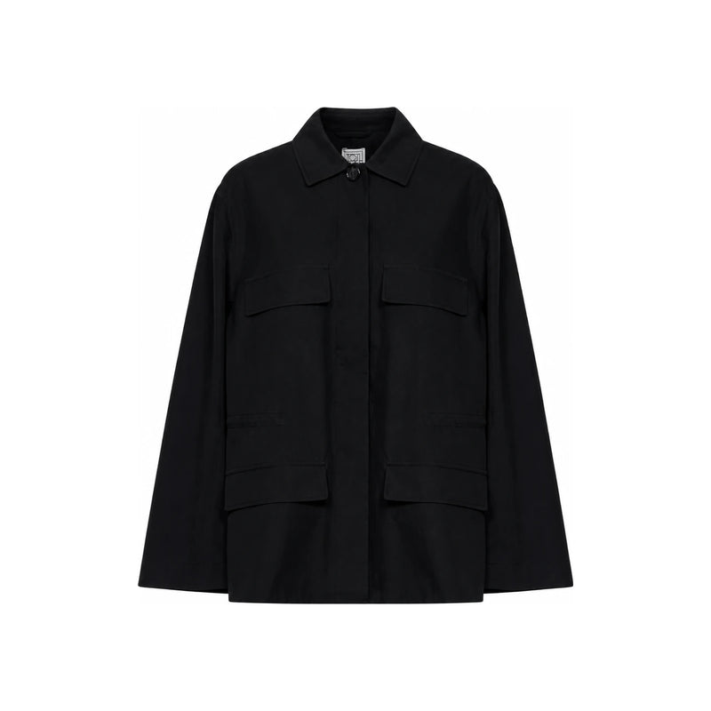 Toteme Drawstring Collar Jacket WRO0325 FB0427 001 BLACK DOM