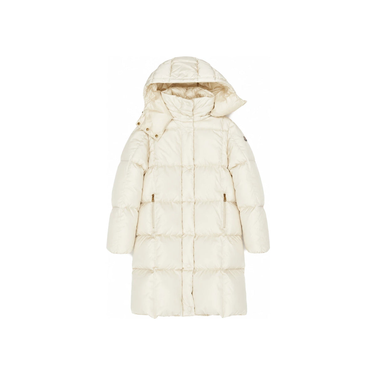 Moncler Women’s Ivory Long Down Puffer Jacket with Square Quil 1C00012 539ZD 201