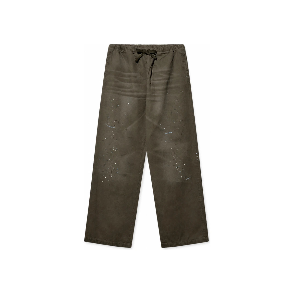 Acne Studios Men’s Wide Leg Washed Cotton Paint-Effect Pants Black