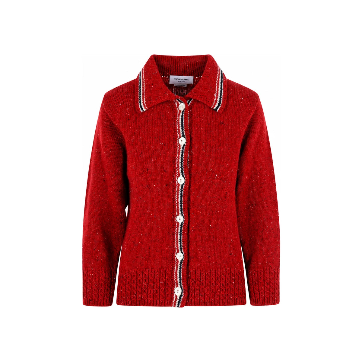 THOM BROWNE Donegal Hector Pointelle Dog Cardigan