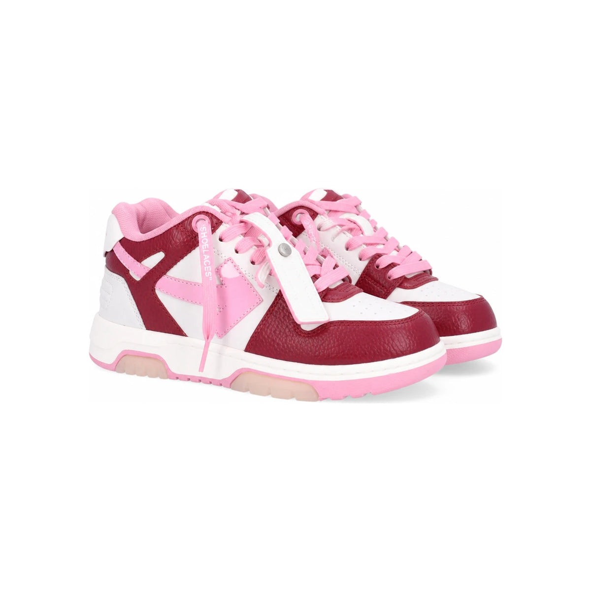 OFF WHITE Pink/White Low-Top Sneakers