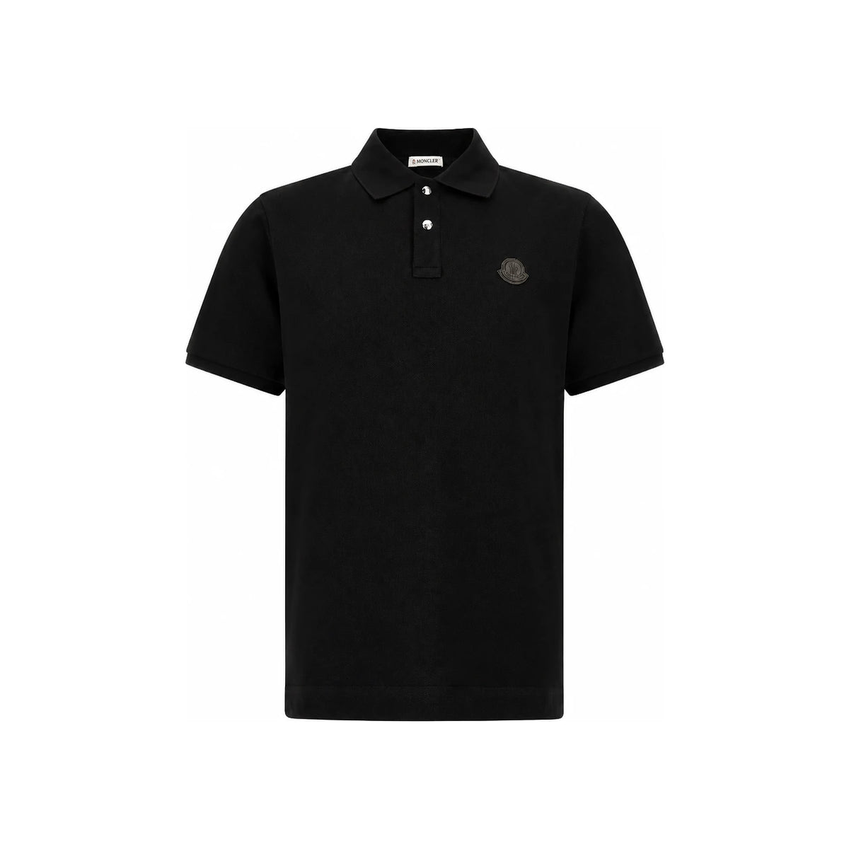 Moncler Black Cotton Short Sleeve Polo Shirt for Men