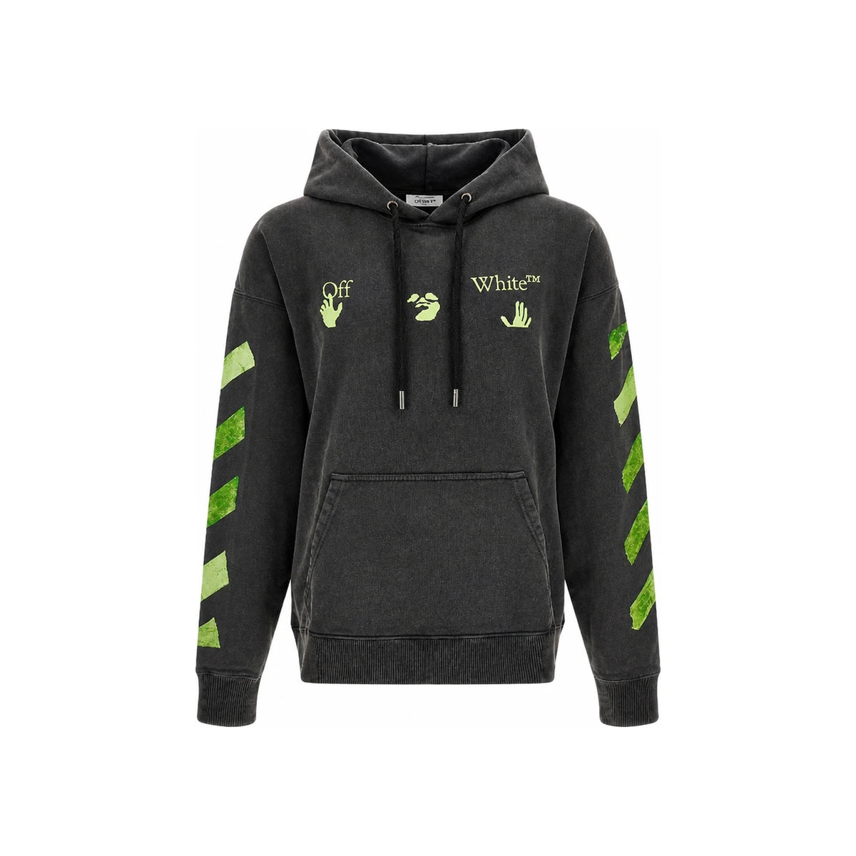 OFF WHITE Black Cotton Pullover Hoodie for Men