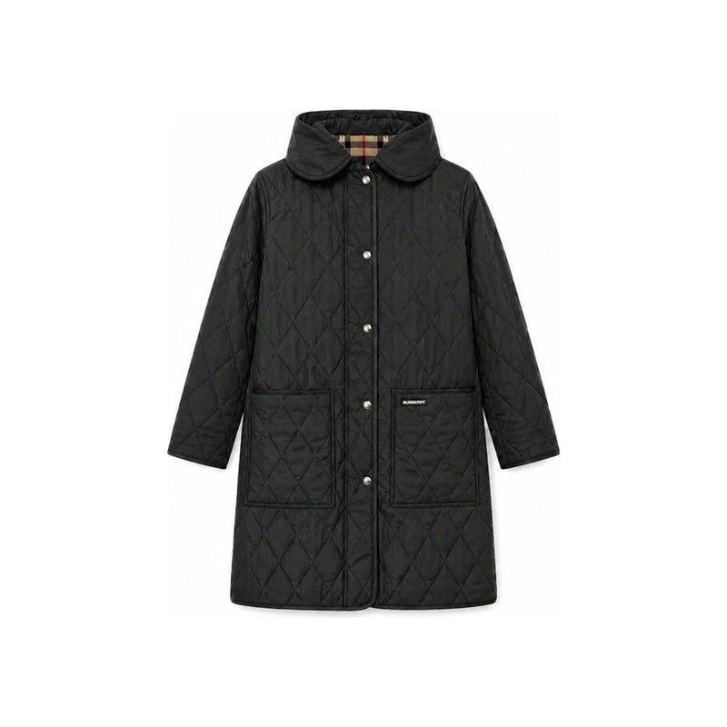 BURBERRY Black PARKGATE Hooded Quilted Coat 8121467