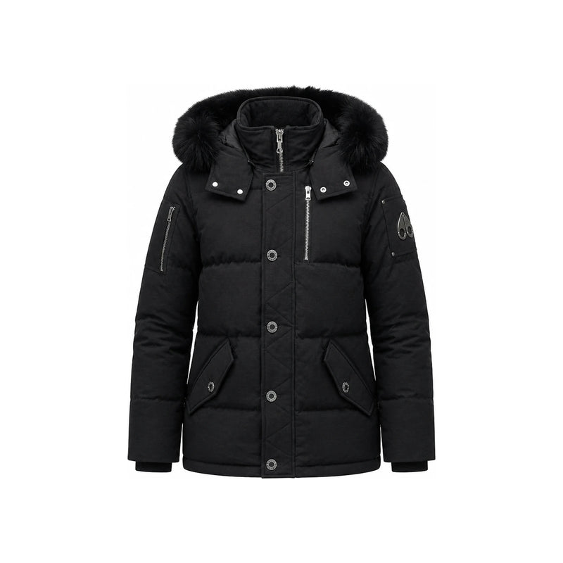 Moose Knuckles Black Three-Quarter Down Parka Women’s MK8677 L3QK3