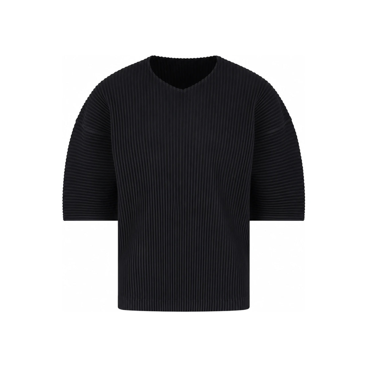Issey Miyake Homme Plissé MC May Round Neck Short Sleeve Top Black