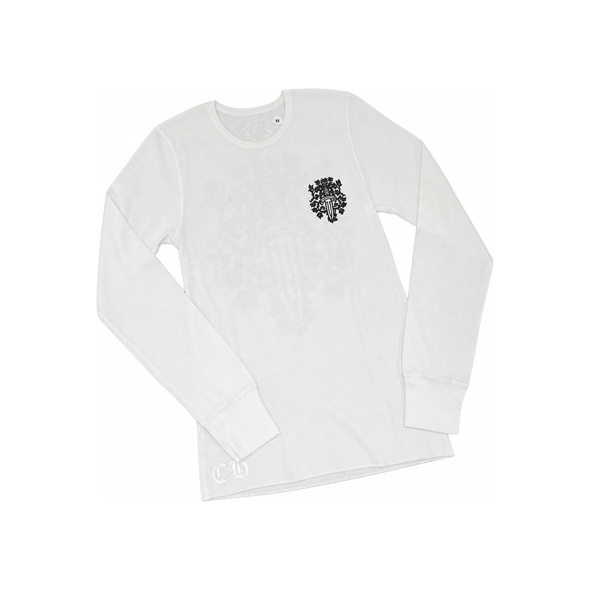 Chrome Hearts White Waffle Long Sleeve T-Shirt Dagger Vine Floral