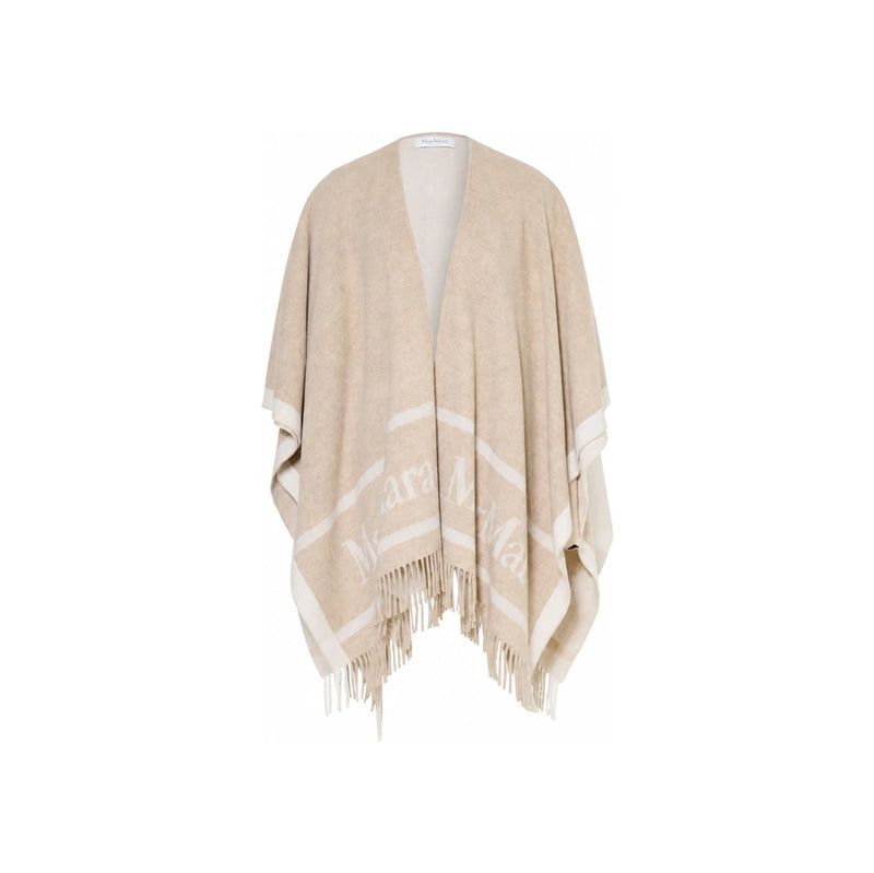 Max Mara HILDE Cape Sand Beige Wool Coat 2624546071 006