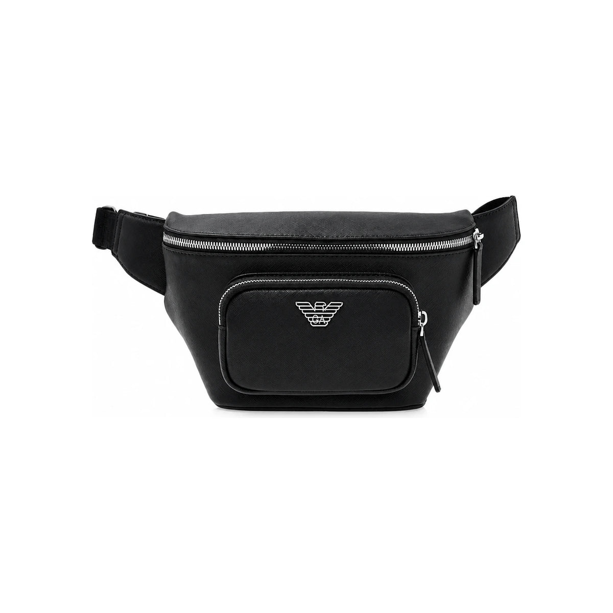 Emporio Armani Men’s Logo Belt Bag Crossbody Black Leather