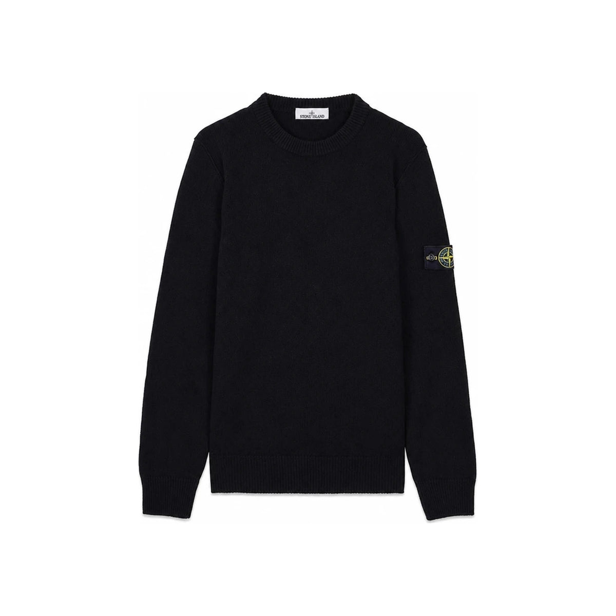 STONE ISLAND Men’s Regular Fit Rib Knit Crewneck Sweater Black