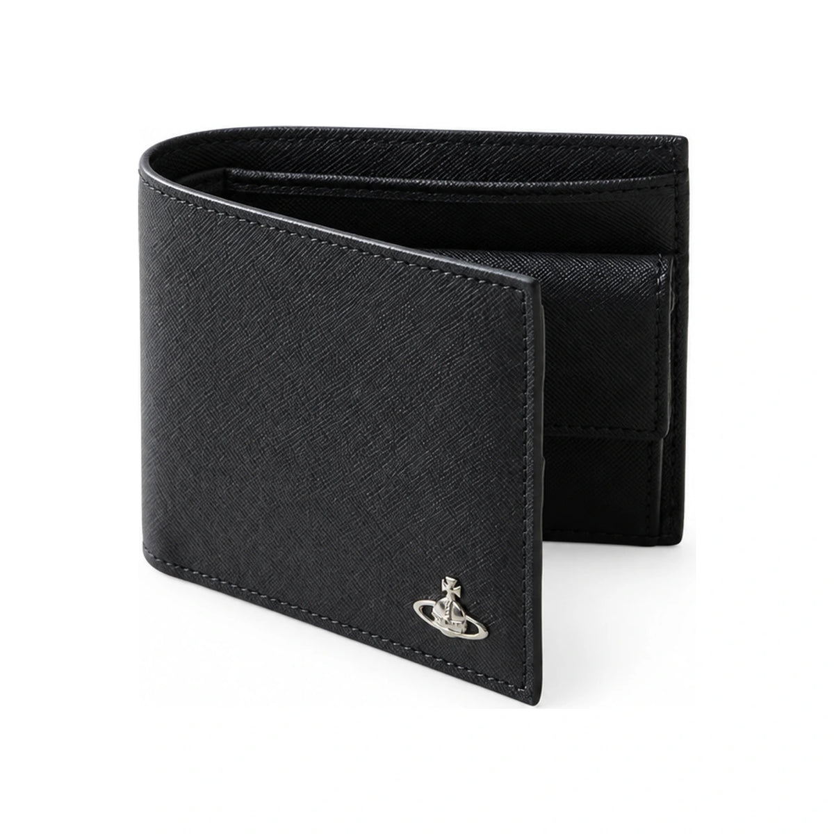 Vivienne Westwood Leather Bifold Wallet with Coin Pocket Black