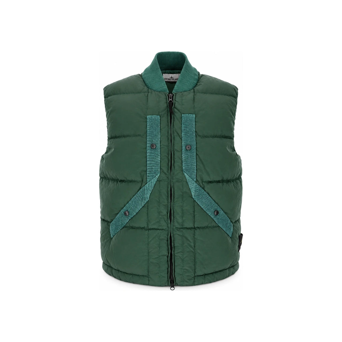 STONE ISLAND Black Nylon Down Puffer Vest for Men