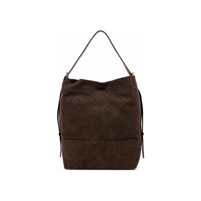 Lemaire Unisex Belted Tote Bag Brown Leather