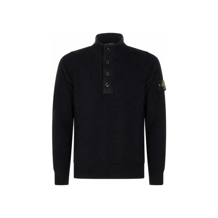 STONE ISLAND Black Half Knit Round Neck Unisex Sweater