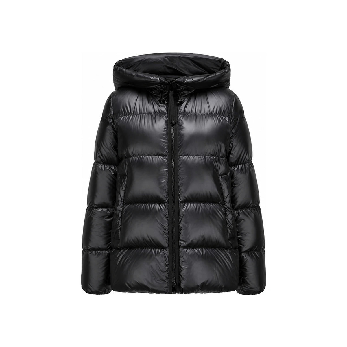 Moncler Black SERITTES Logo Patch Hooded Down Jacket 1A00158 597YG 999
