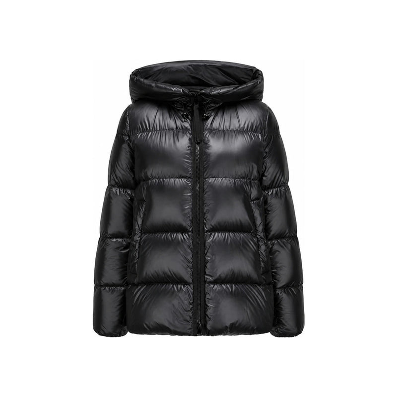 Moncler Black SERITTES Logo Patch Hooded Down Jacket 1A00158 597YG 999
