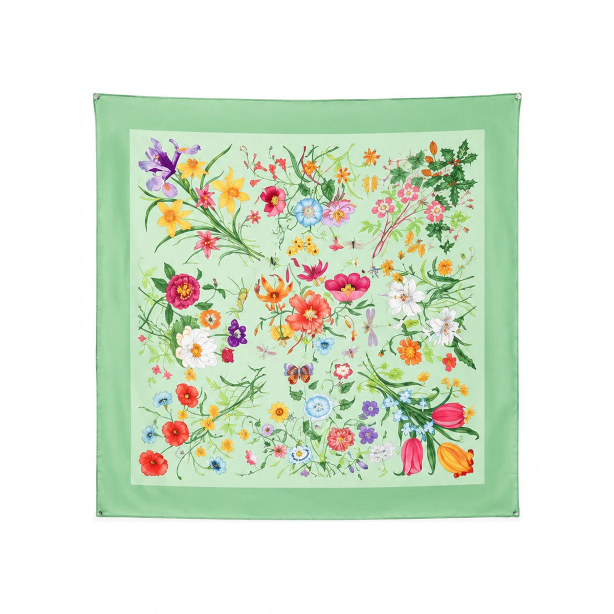 GUCCI Silk Logo Print Scarf