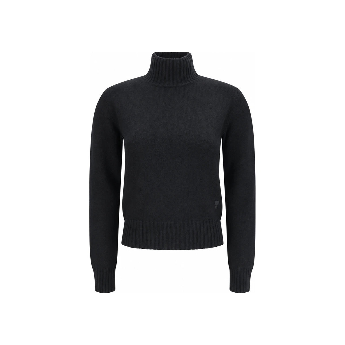AMI Black Turtleneck Knit Sweater for Women