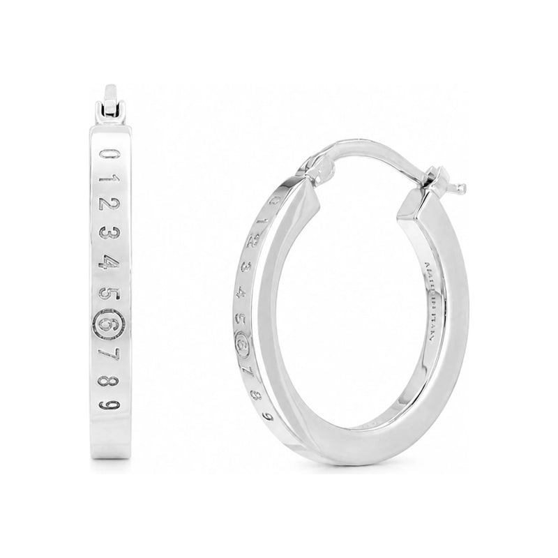 Maison Margiela Engraved Number Logo Hoop Earrings for SM7VG0101 SV0310 951 MM6