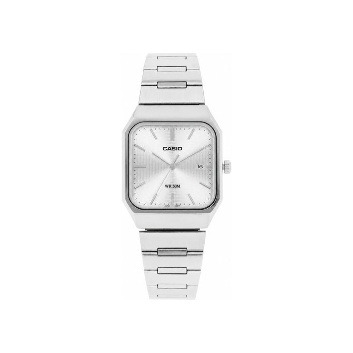 Casio Silver Analog Square Metal Watch for Men