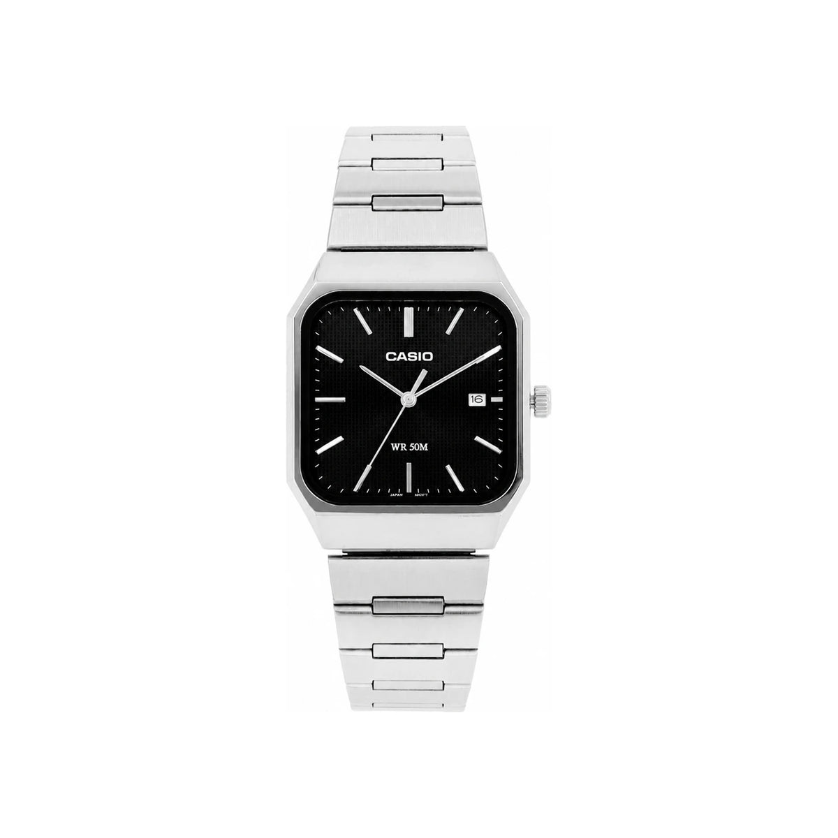 Casio Black Analog Square Metal Watch for Men