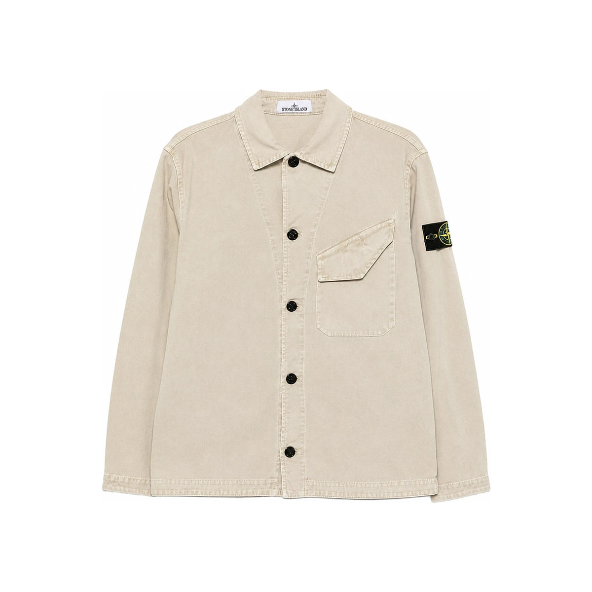 STONE ISLAND Logo Patch Chest Pocket Overshirt Jacket Navy Cotton