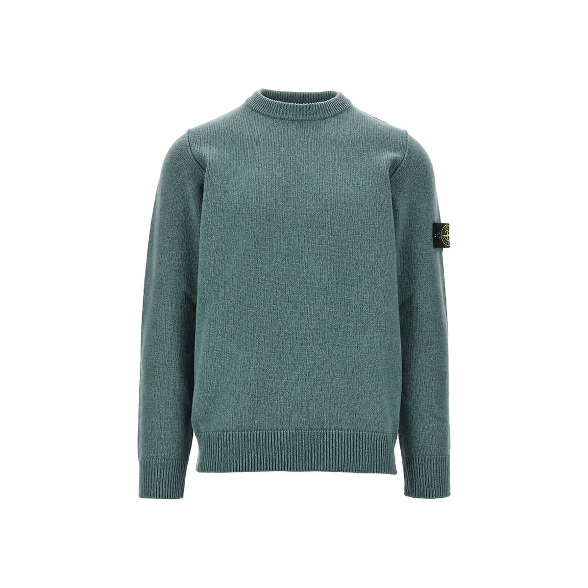 STONE ISLAND Wool Blend Round Neck Knit Sweater Navy Men