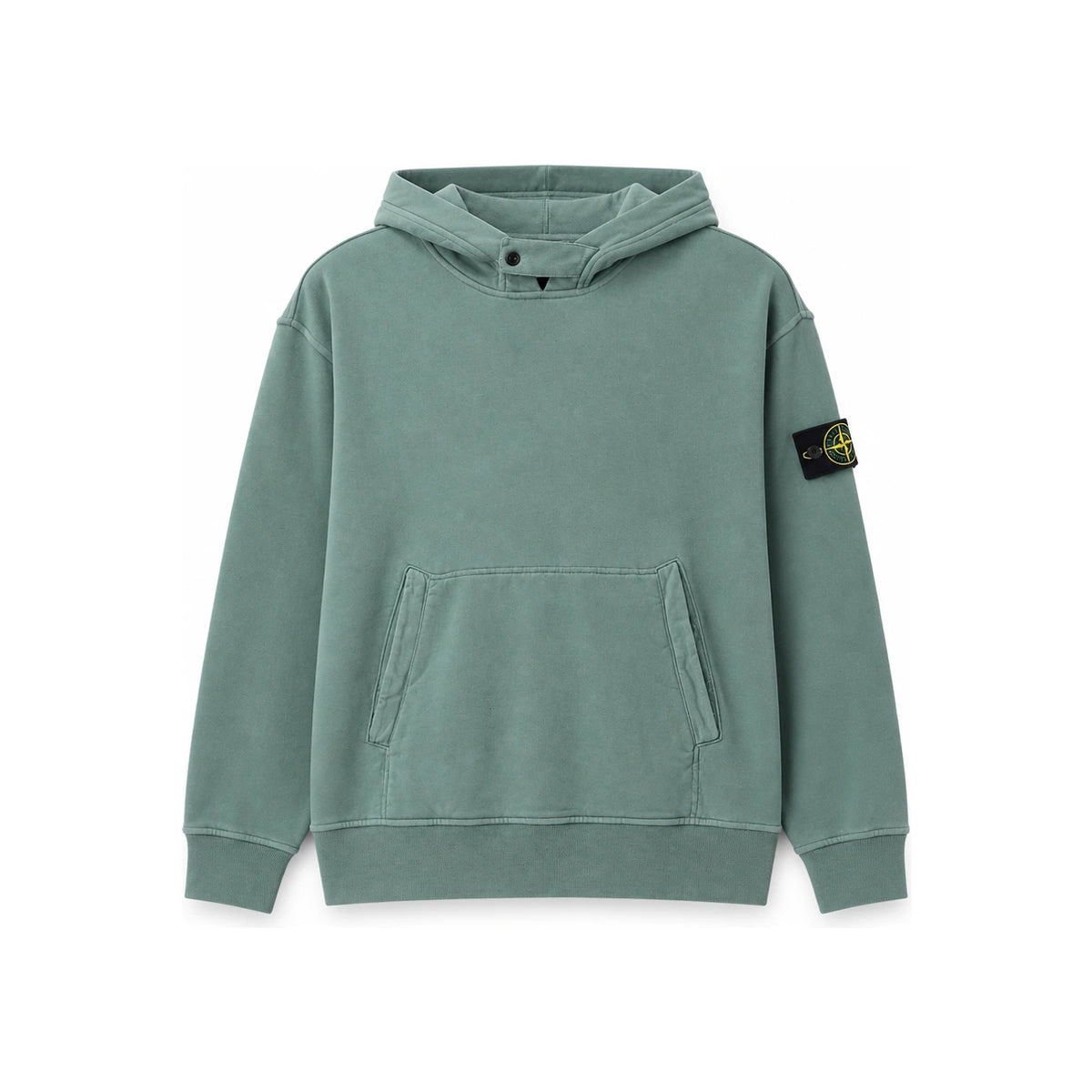 STONE ISLAND Cotton Fleece Hoodie Pullover Men’s Black Hooded Sweatshirt