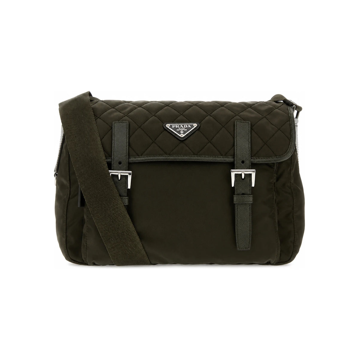 PRADA Silver Leather Chain Shoulder Bag