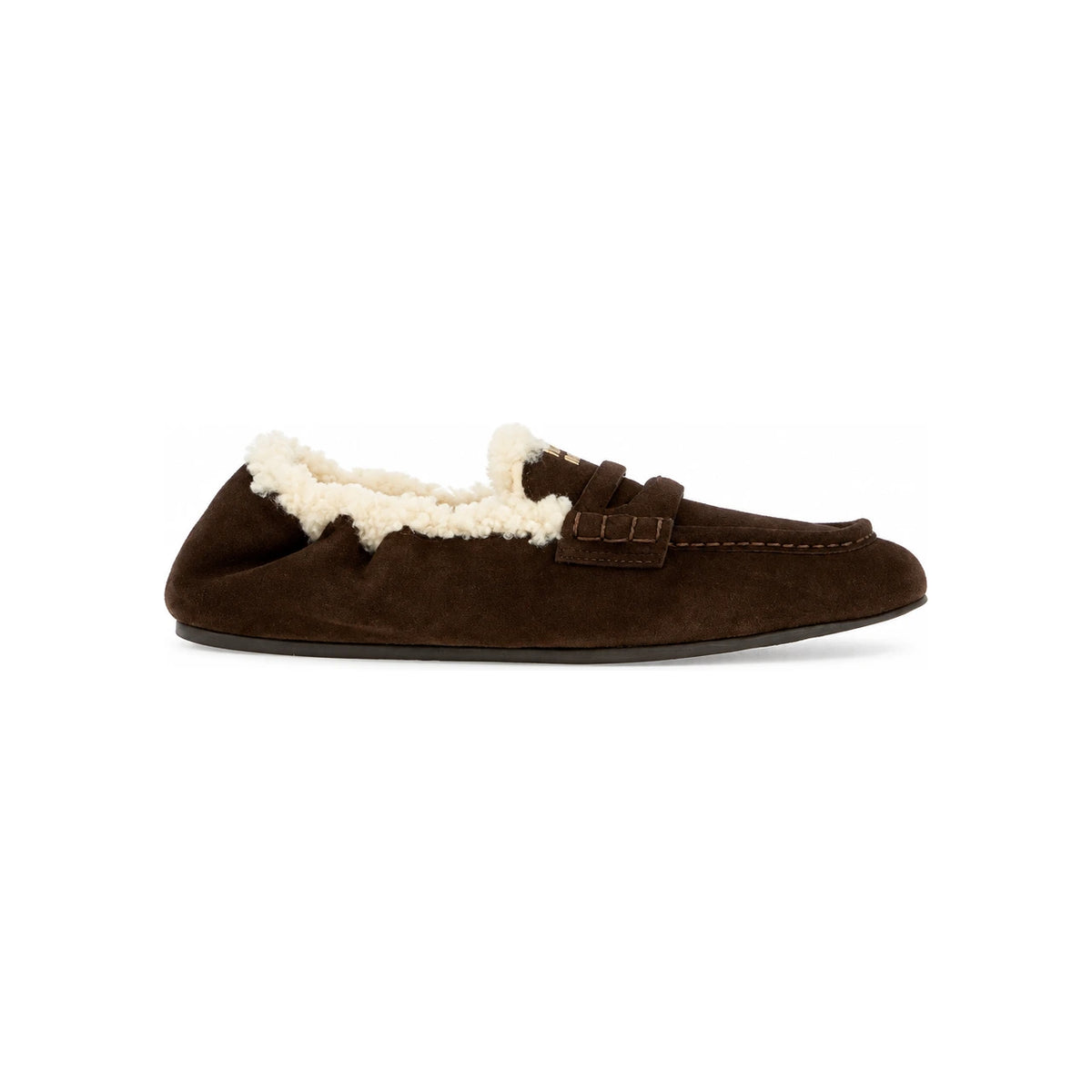 Miu Miu Black Leather Loafer Shoes