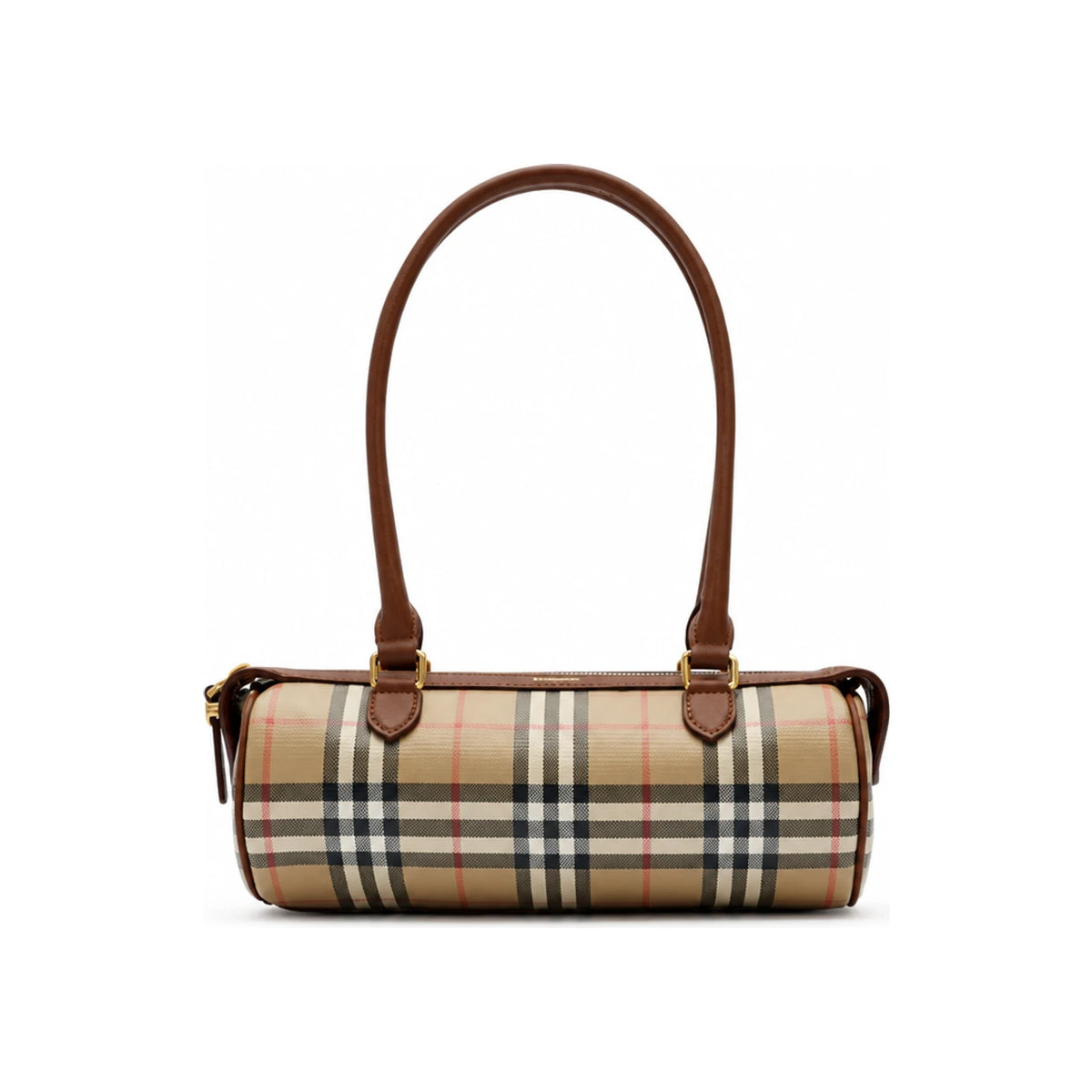 BURBERRY Mini Check Barrel Tote Bag Beige