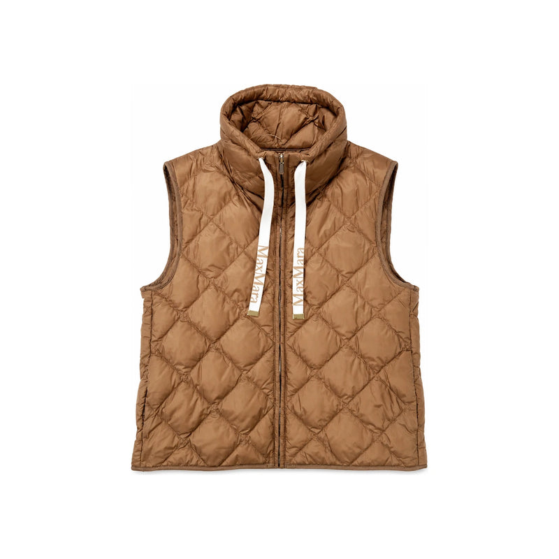 Max Mara The Cube Tregic Goose Down Quilted Puffer Vest Brown