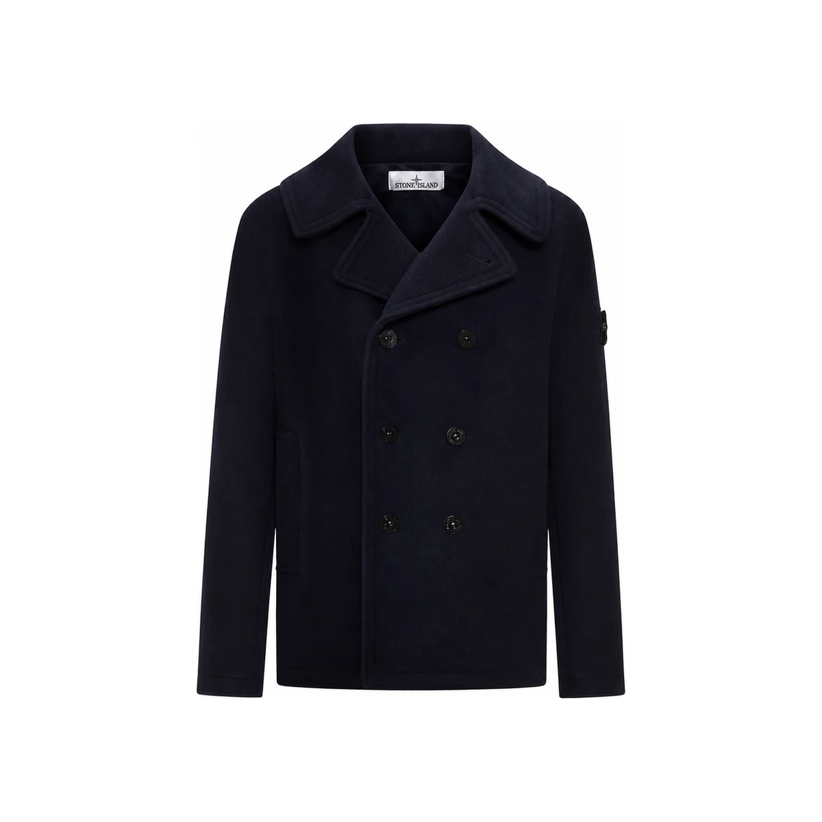 STONE ISLAND Black Cotton Trench Coat